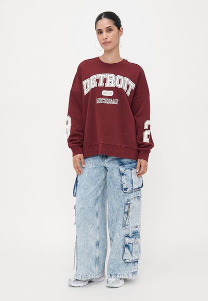 ONLY Petite ONLVICTORY O NECK - Sweatshirt - Cabernet