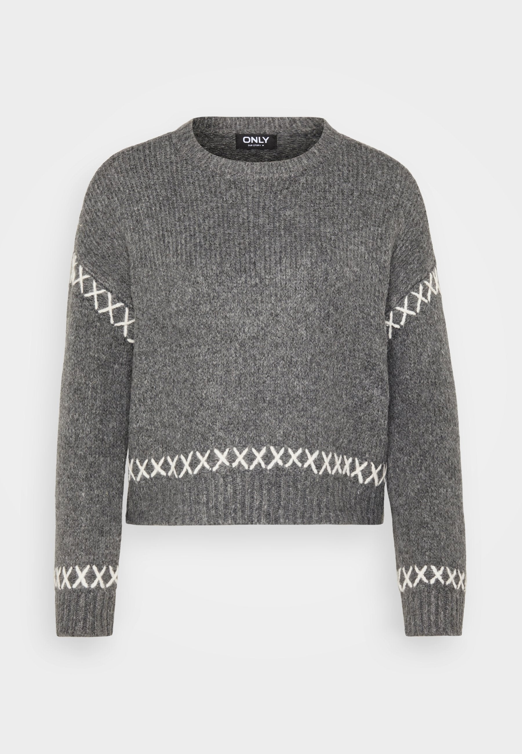 ONLY Petite ONLAMANDA LIFE O NECK DETAIL - Jumper - Cabernet/cloud Dancer