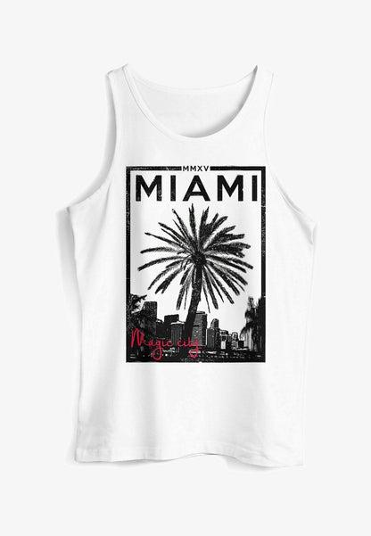  TANK MIAMI BEACH PALMEN SKYLINE NEVERLESS - Top - Schwarz