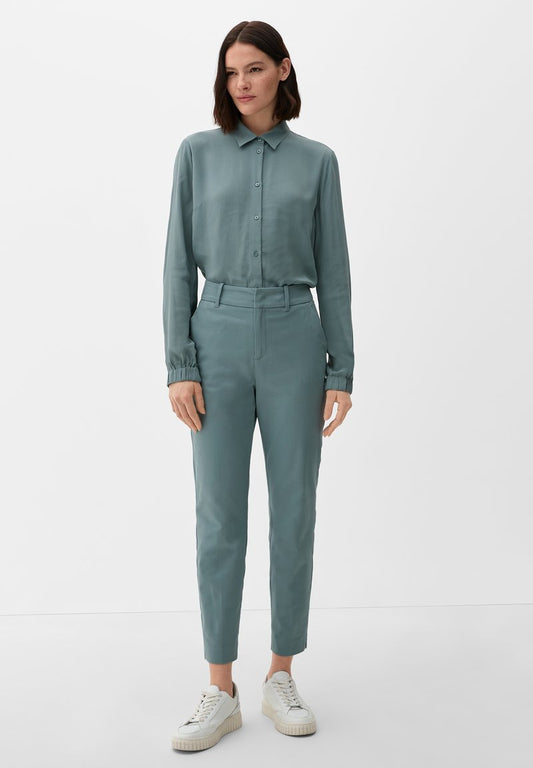 S.Oliver REGULAR MET TAPERED LEG - Chino - Helles Petrol
