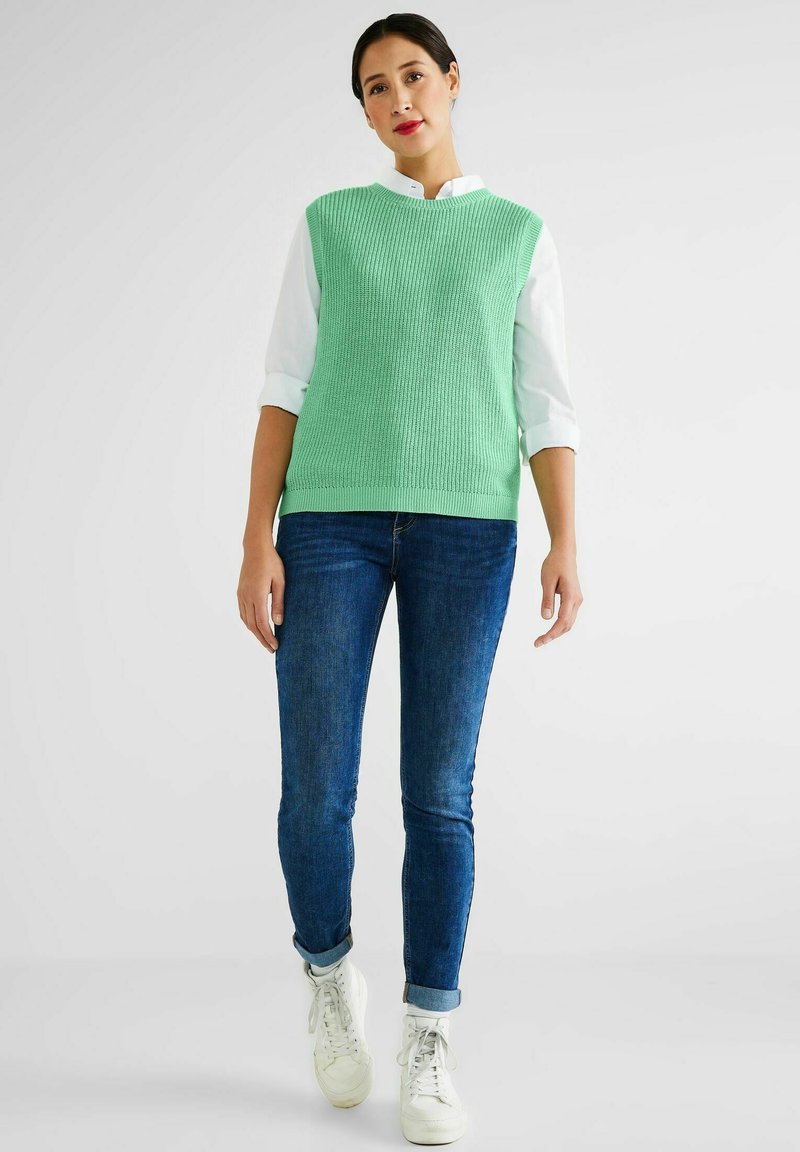 STREET ONE UNIFARBE - Strickpullover - Grün
