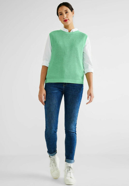 STREET ONE UNIFARBE - Strickpullover - Grün