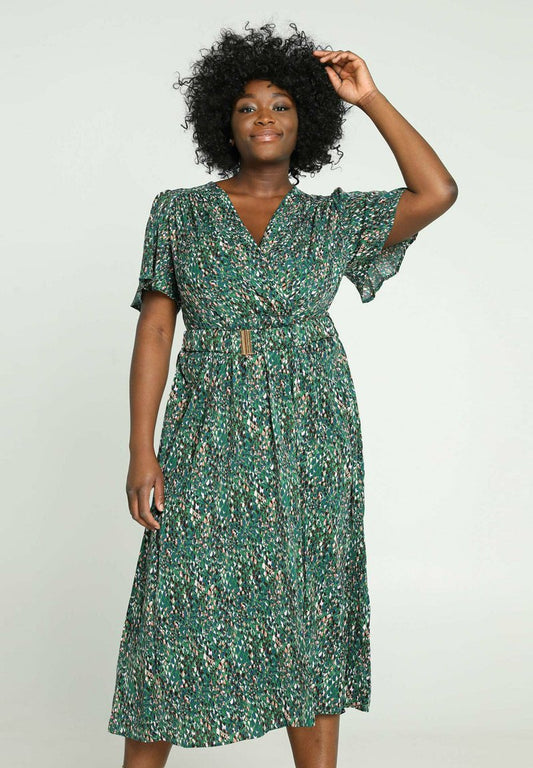  LONGUE MC CACHE COEUR CEINTURE - Freizeitkleid - Green