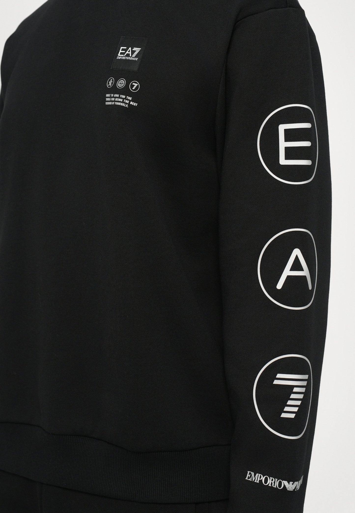 EA7 Emporio Armani TRAIN LOGO UNISEX - Sweatshirt - Black/silver-coloured