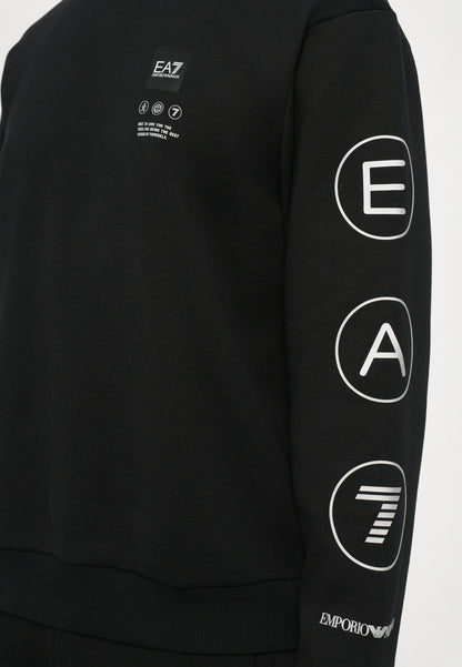 EA7 Emporio Armani TRAIN LOGO UNISEX - Sweatshirt - Black/silver-coloured