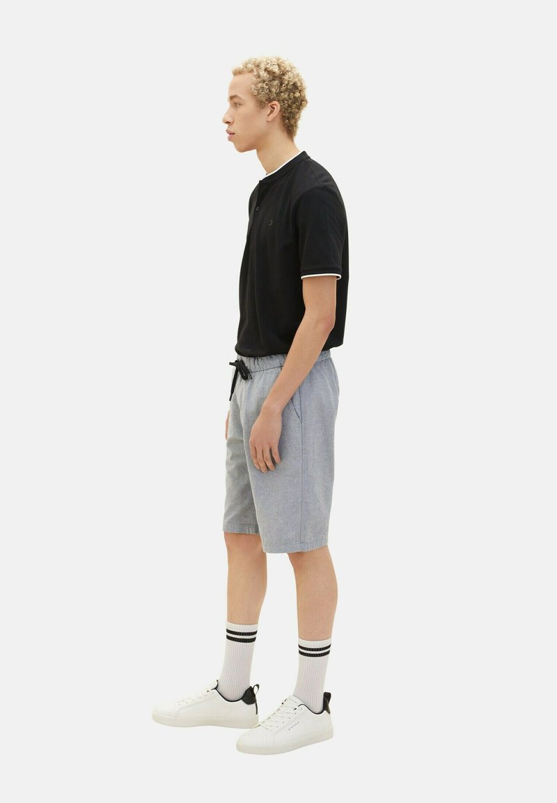 TOM TAILOR Denim Shorts - Medium Grey Yarn Dye Stripe