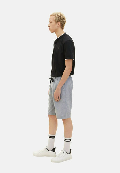 TOM TAILOR Denim Shorts - Medium Grey Yarn Dye Stripe