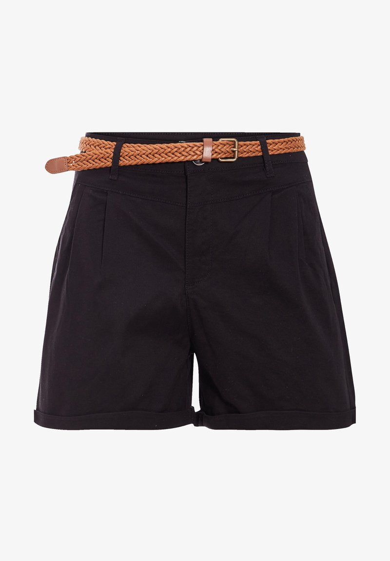  MIT GÜRTEL - Shorts - Noir
