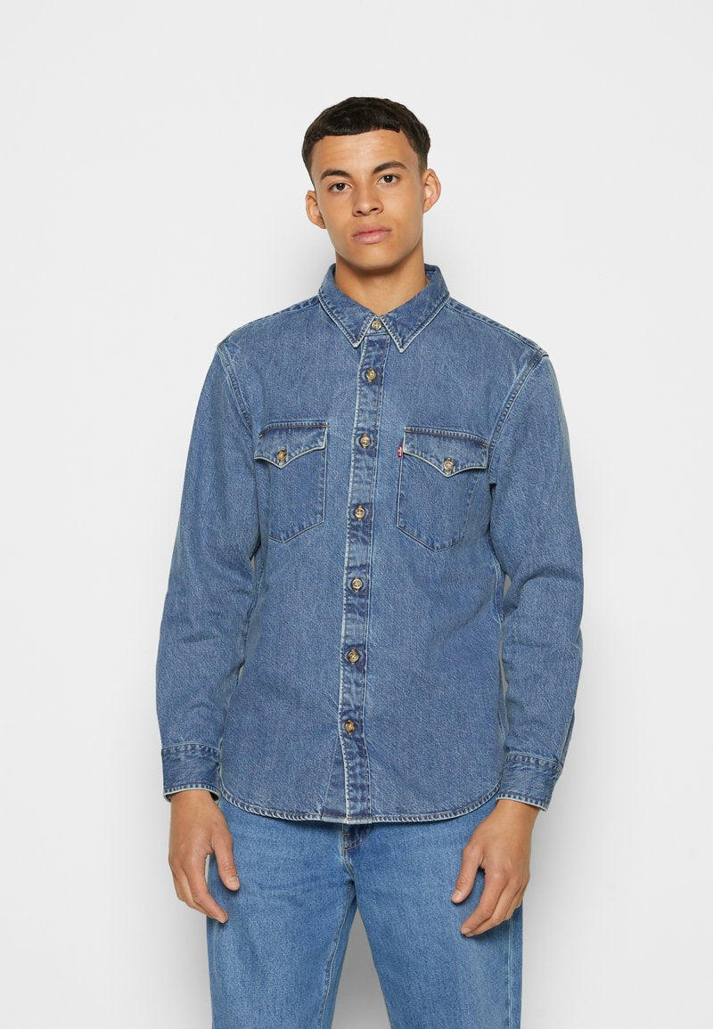  RELAXED FIT WESTERN - Hemd - Indigo Stonewash