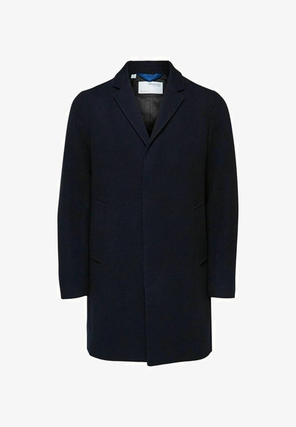 Selected Homme Klassischer Mantel - Mottled Dark Blue, Blue Denim