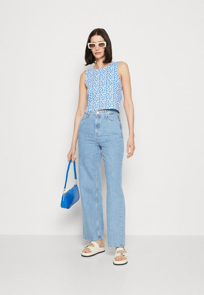 Marc O'Polo DENIM TROUSERS SUPER HIGH WAIST LOOSE LEG EXTENDED FULL LENGTH - Jeans Relaxed Fit - Multi/light Vintage Cobalt Blu