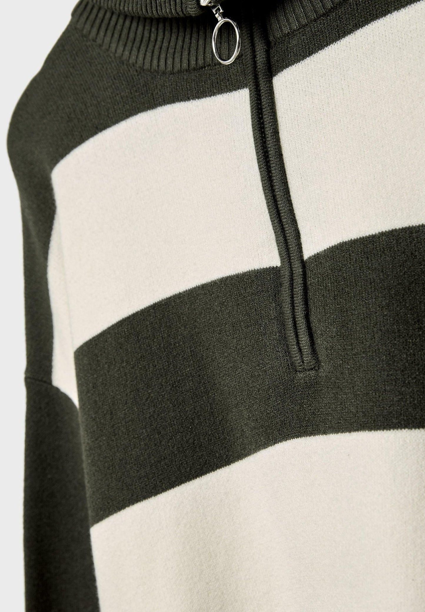 Stradivarius WITH ZIP - Jumper - Green