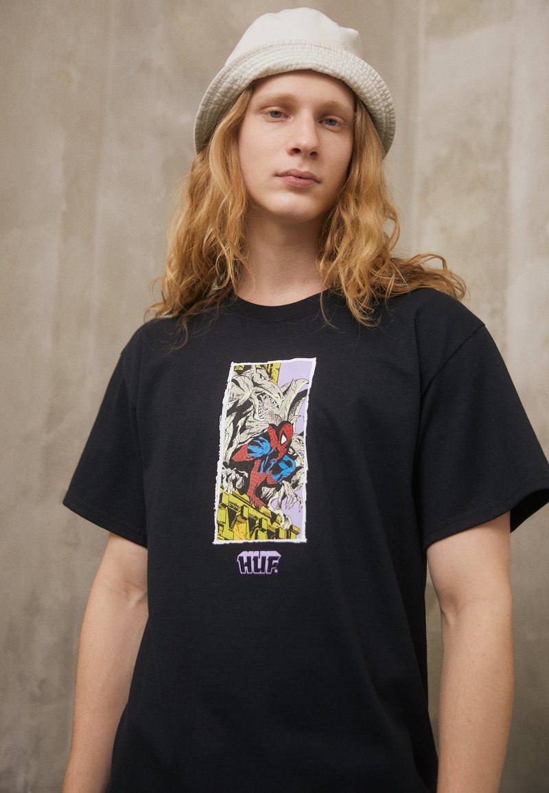HUF MOODY TEE - T-Shirt Print - Black