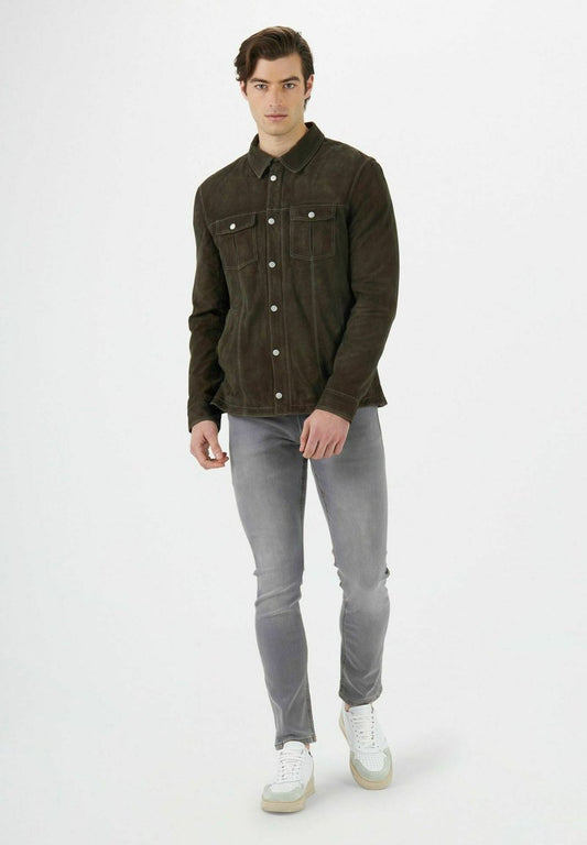  Lederjacke - Verde Scuro