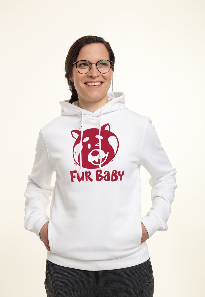 Henry Tiger TURNING RED FUR BABY - Kapuzenpullover - White