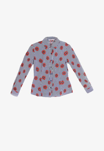  MIT BLUMEN ZARA - Hemdbluse - Blau