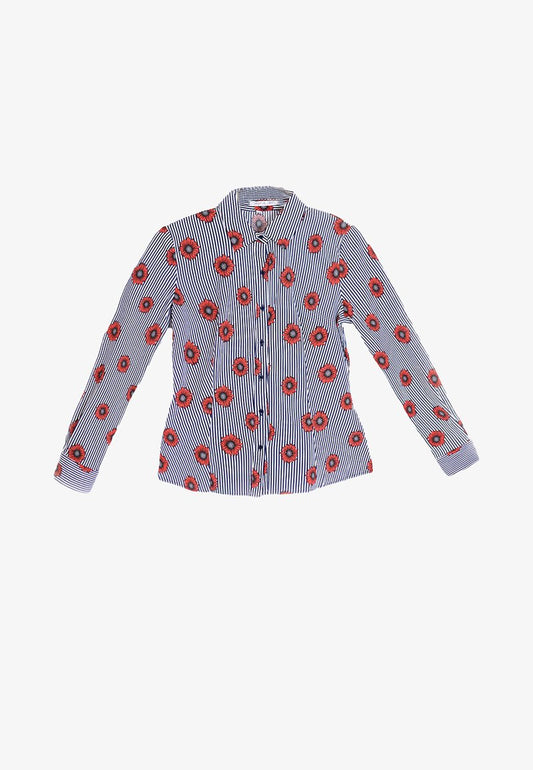  MIT BLUMEN ZARA - Hemdbluse - Blau
