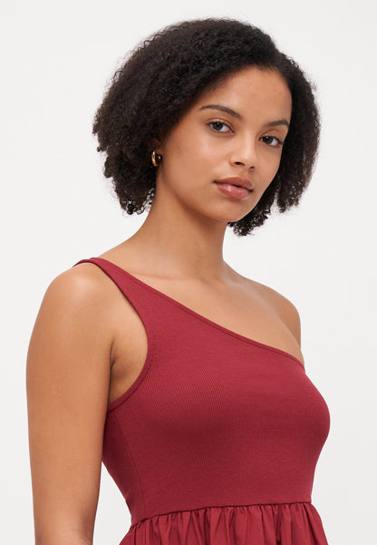 ONLY Petite ONLIRIS LIFE ONE SHOULDER - Day Dress - Ruby Wine
