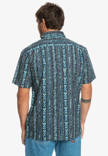 Quiksilver TRACKS - KURZÄRM - Hemd - Midnight Navy Tracks