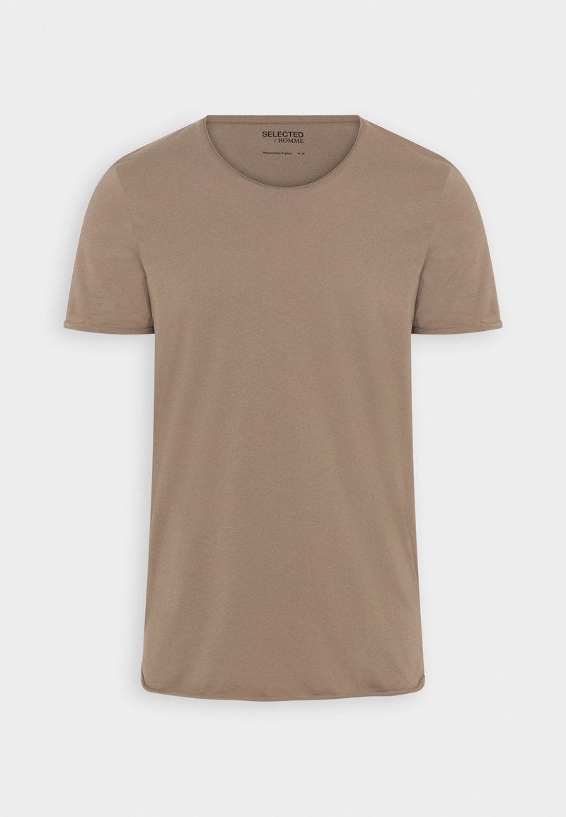 Selected Homme SLHTEX O NECK TEE - T-Shirt Basic - Chinchilla