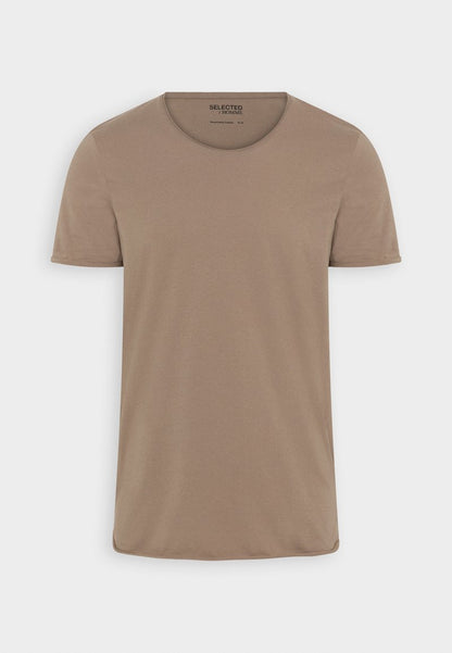 Selected Homme SLHTEX O NECK TEE - T-Shirt Basic - Chinchilla