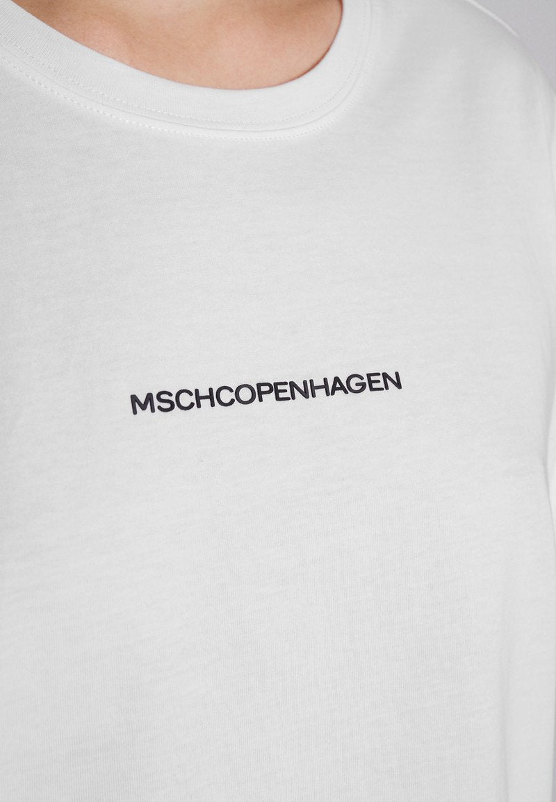 MOSS COPENHAGEN TERINA SMALL LOGO TEE - T-Shirt Basic - White/black