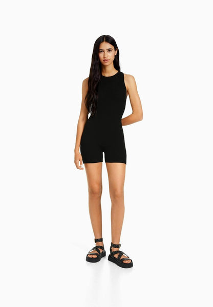 BERSHKA STRAPPY - Jumpsuit - Black