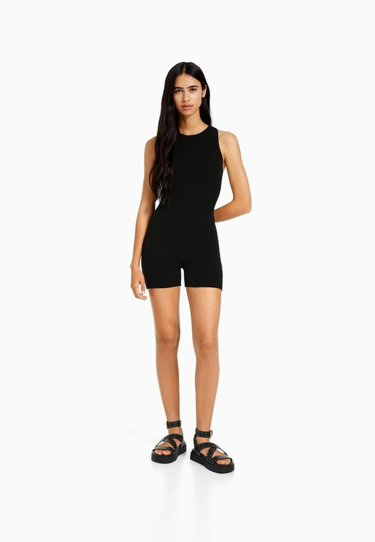BERSHKA STRAPPY - Jumpsuit - Black