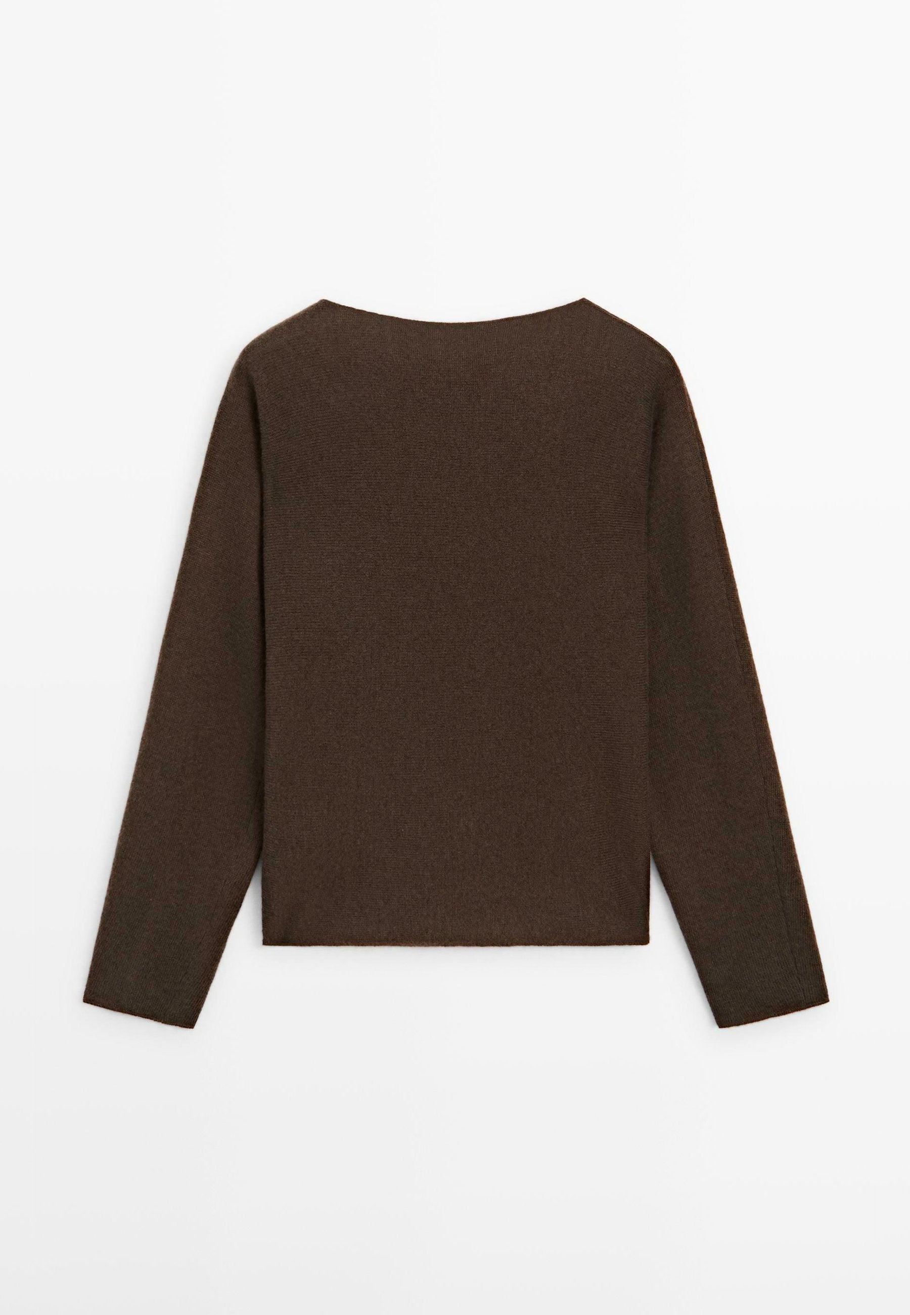 Massimo Dutti BOAT NECK WITH RAGLAN SLEEVE - Jumper - Dark Brown