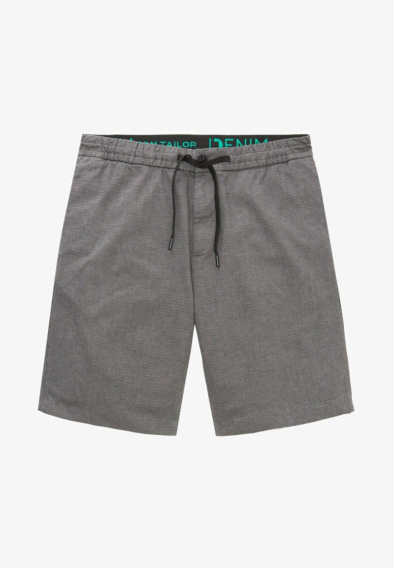 TOM TAILOR Denim Shorts - Black Grey Bean Dobby