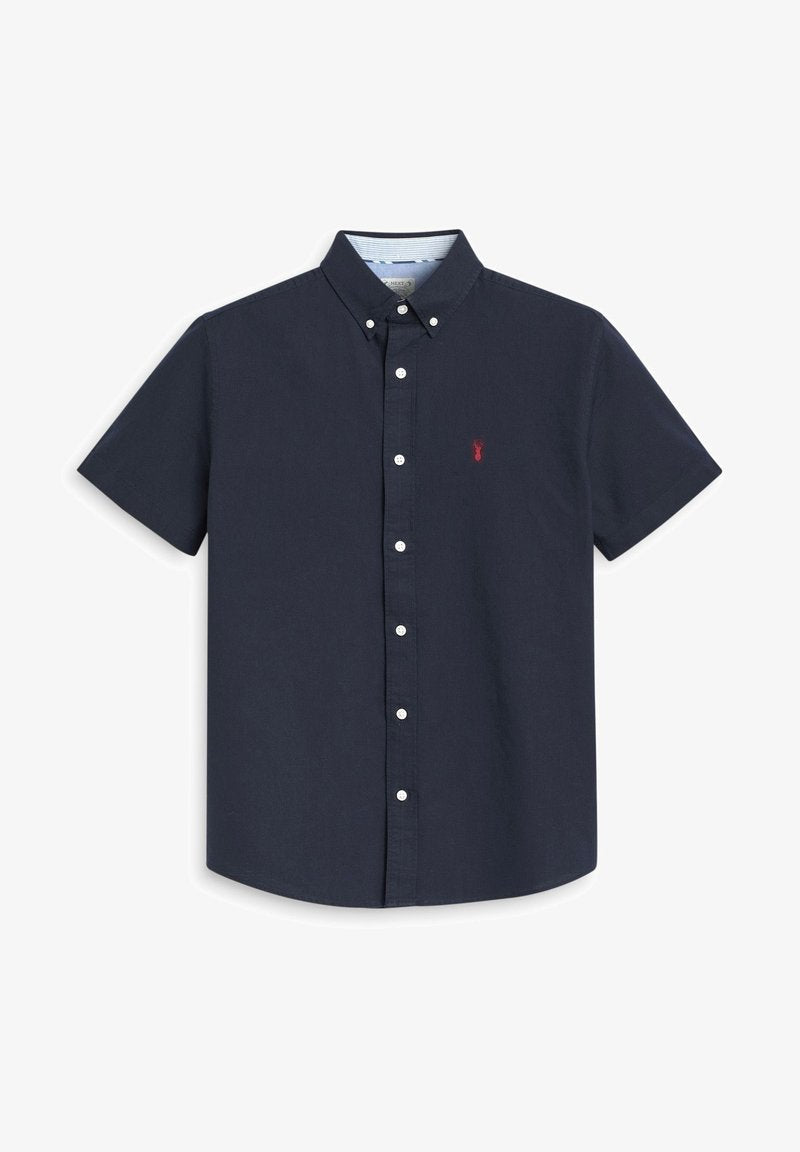 Next SHORT SLEEVE OXFORD WITH STAG - Hemd - Navy Blue