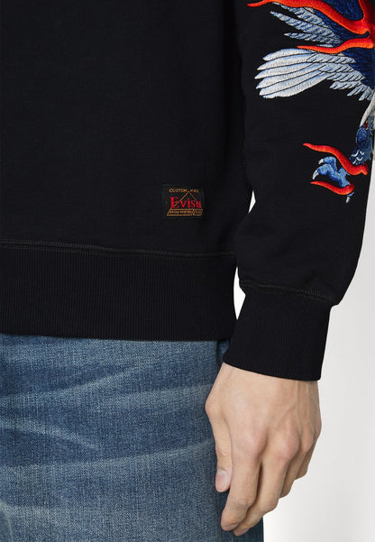 Evisu EAGLE CREWNECK - Sweatshirt - Black