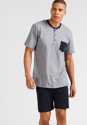  RUNDHALS KLIMA AKTIV BÜG SET - Nachtwäsche Set - Navy Gestreift