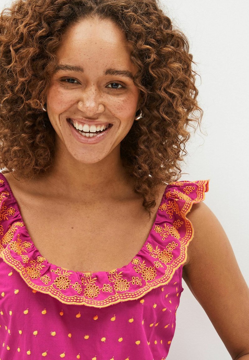 Next SLEEVELESS EMBROIDERED RUFFLE STANDARD - Bluse - Pink