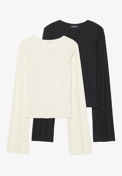 Even&Odd 2 PACK - Long Sleeved Top - White/black