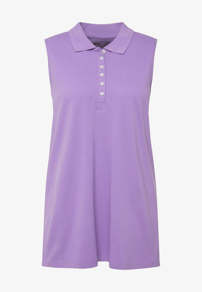 Ulla Popken REGULAR ÄRMELLOS - Poloshirt - Pale Lilac