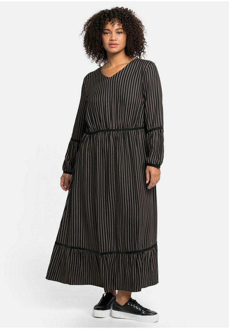 Sheego Maxikleid - Schwarz Bedruckt