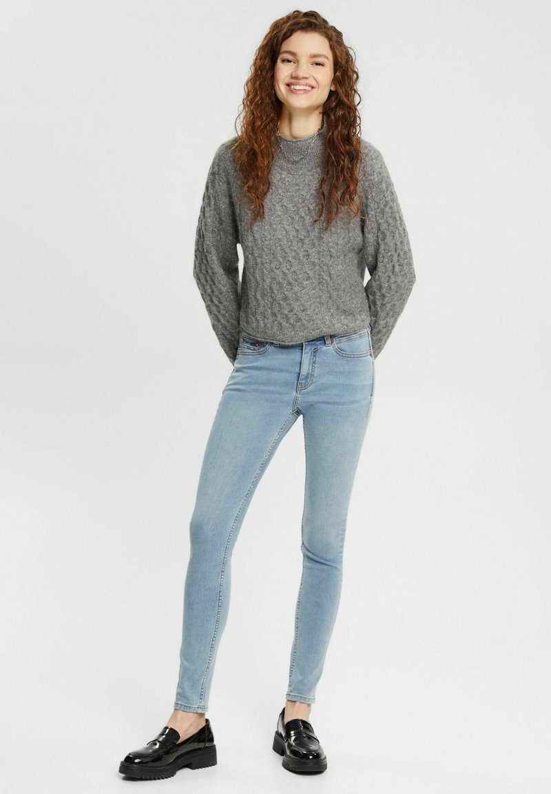 ESPRIT MIT KLEINER ZIPPERTASCHE - Jeans Skinny Fit - Blue Light Washed