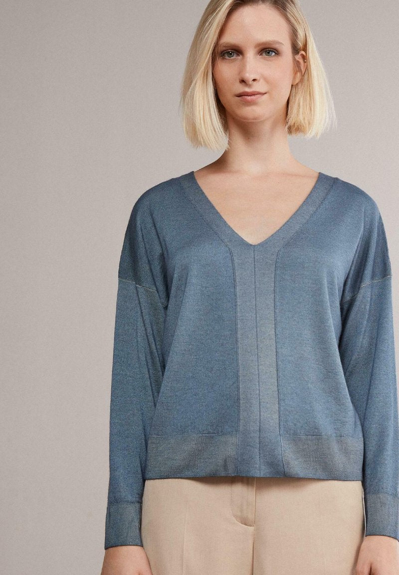  ULTRAFINE V-NECK - Strickpullover - Piombo Tc