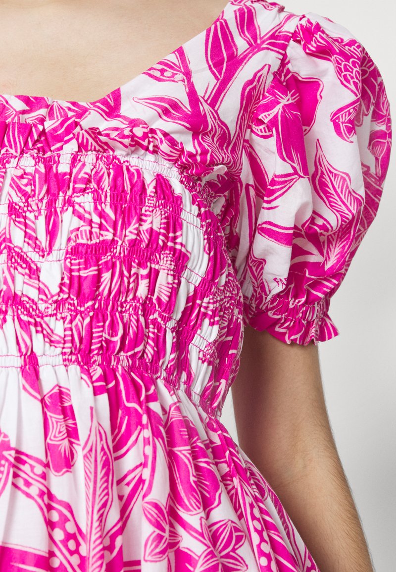 Farm Rio TROPICAL WOODCUT DRESS - Maxikleid - Pink/white