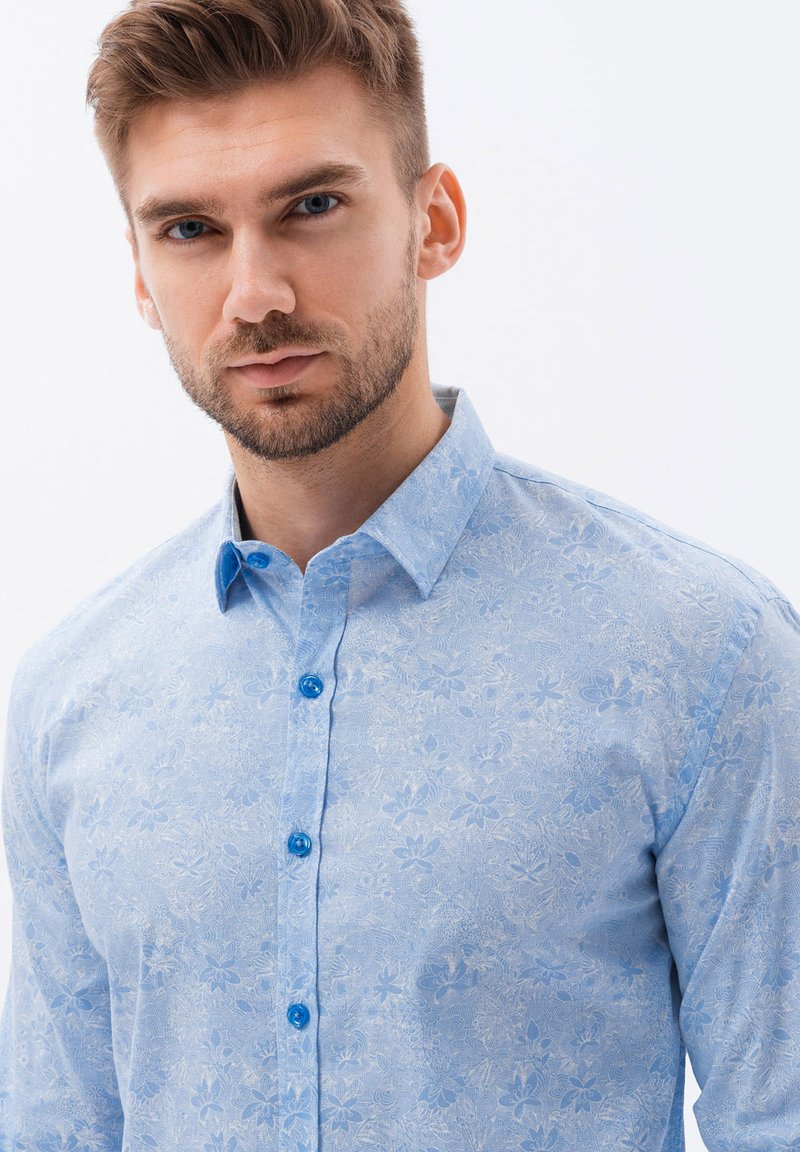  LONG SLEEVE FLORAL - Hemd - Light Blue