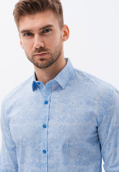  LONG SLEEVE FLORAL - Hemd - Light Blue