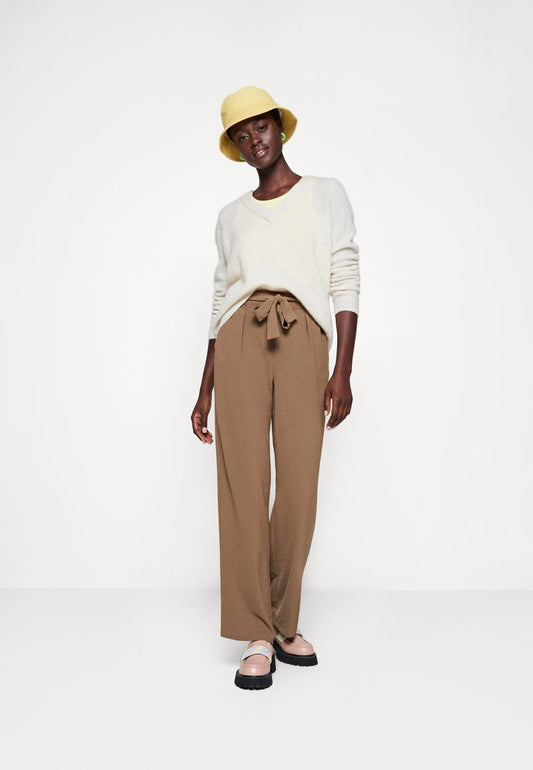 Object OBJELLIE V NECK - Strickpullover - Sandshell