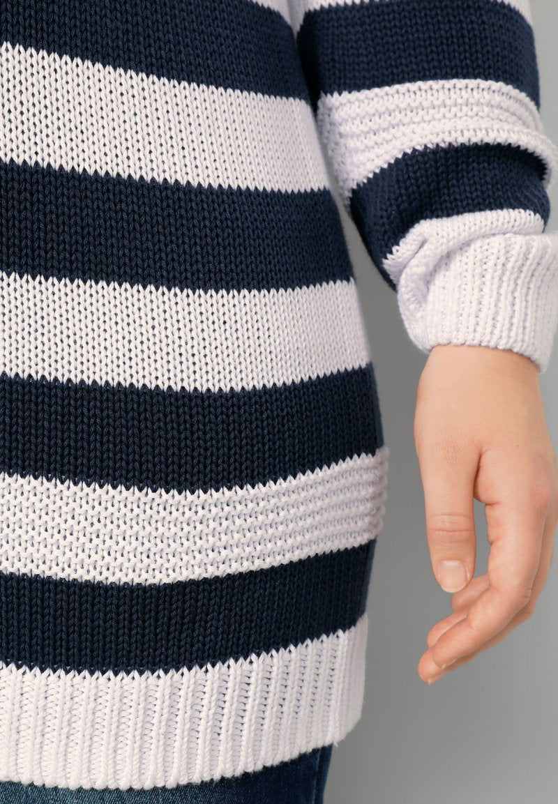  Strickpullover - Marineblau/weiß