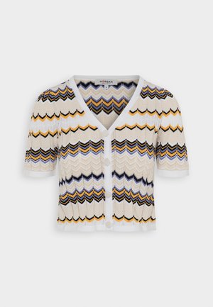 MORGAN SHORT SLEEVED WITH STRIPES - Strickjacke - White Denim
