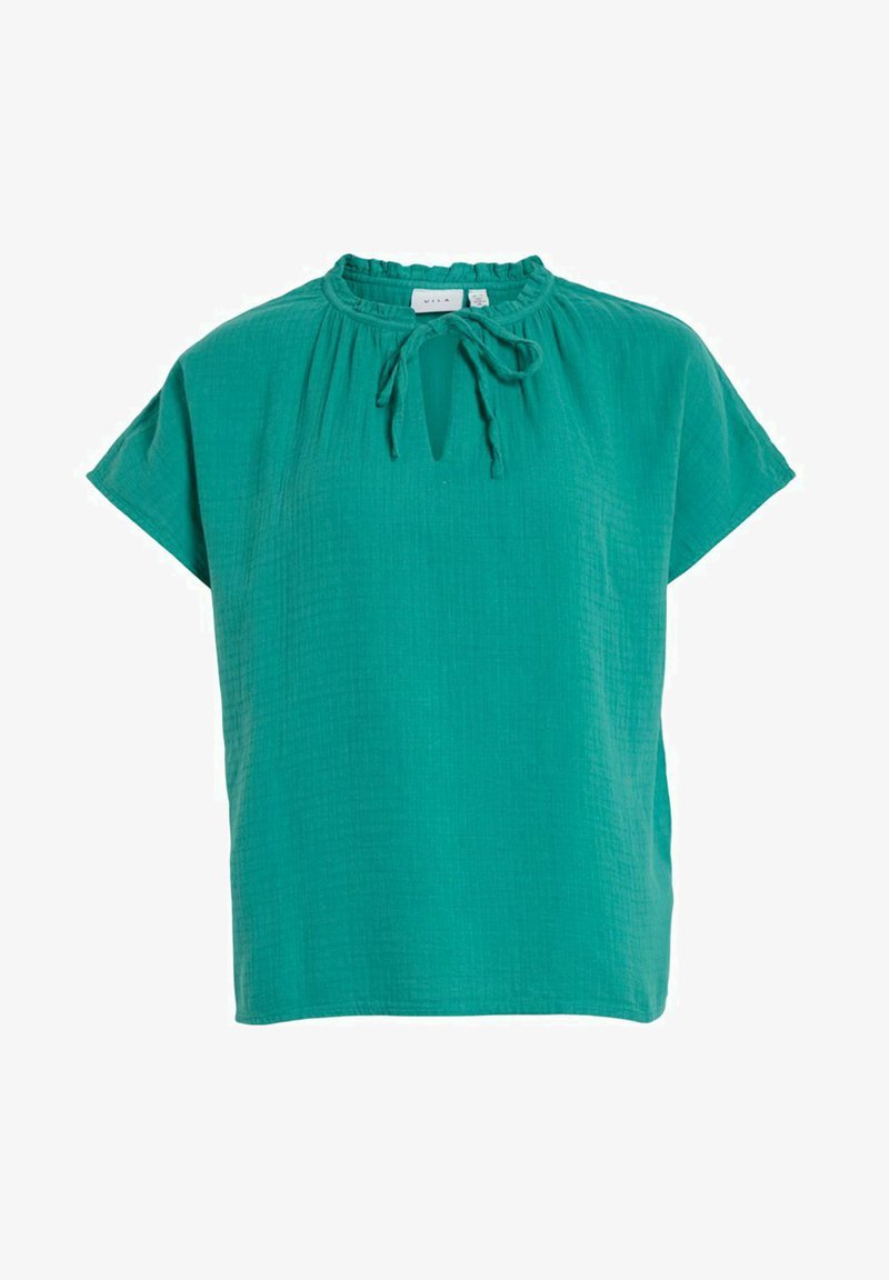Vila MIT KURZEN ÄRMELN TIE NECK - Bluse - Alhambra