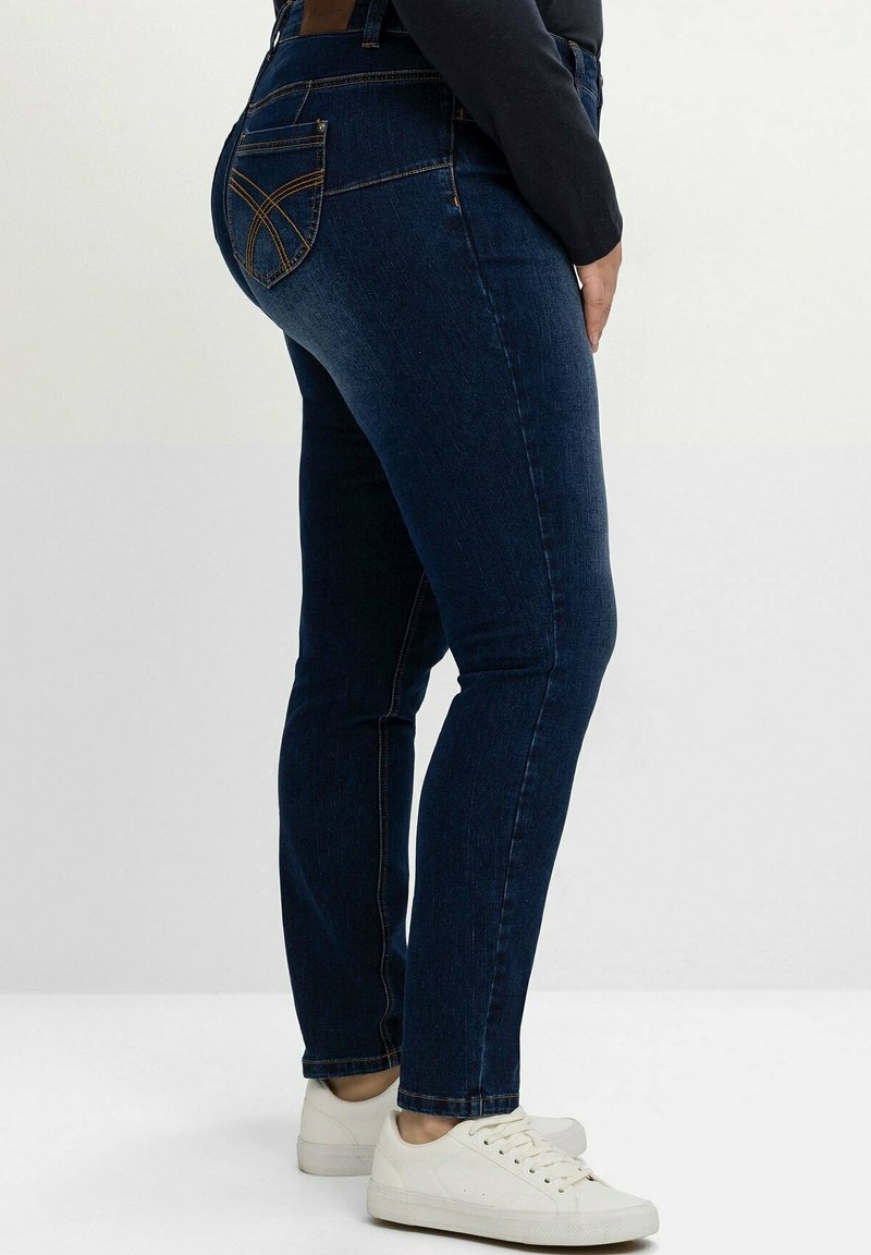 Sheego Jeans Slim Fit - Dark Blue Denim