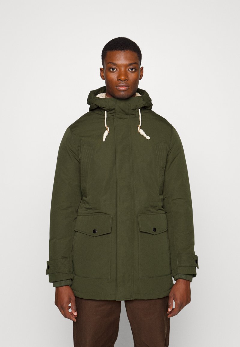Jack & Jones JJEMASH TEDDY - Wintermantel - Forest Night