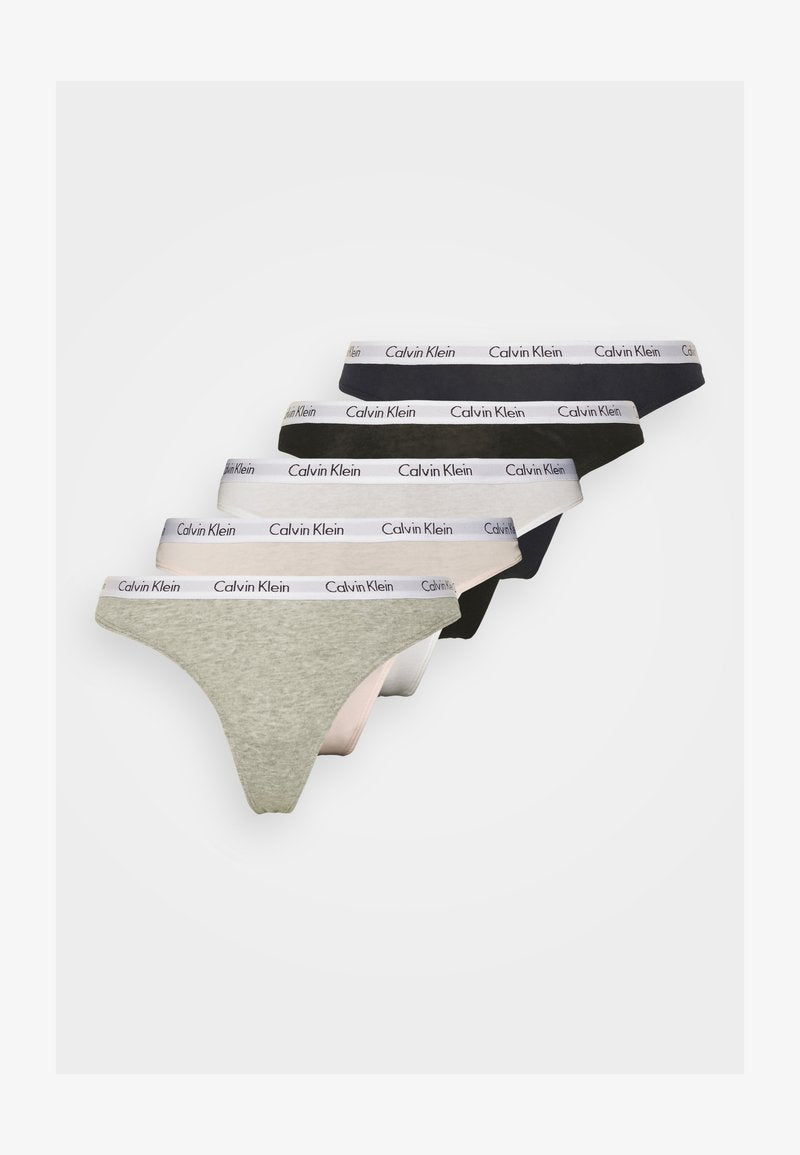 CALVIN KLEIN UNDERWEAR THONG 5 PACK - String - Black
