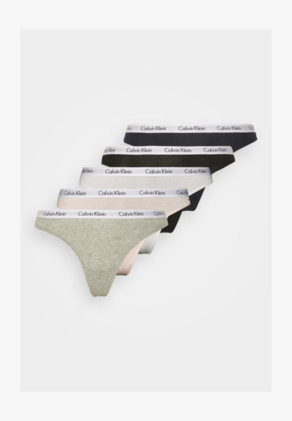 CALVIN KLEIN UNDERWEAR THONG 5 PACK - String - Black